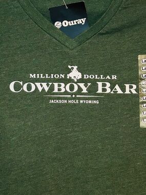 MILLION DOLLAR COWBOY RANCH - Oura Green Ladies V-Neck T-Shirt